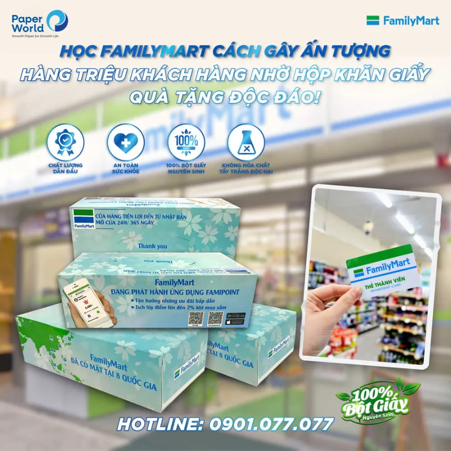 Hộp khăn giấy in logo cho chuỗi bán lẻ