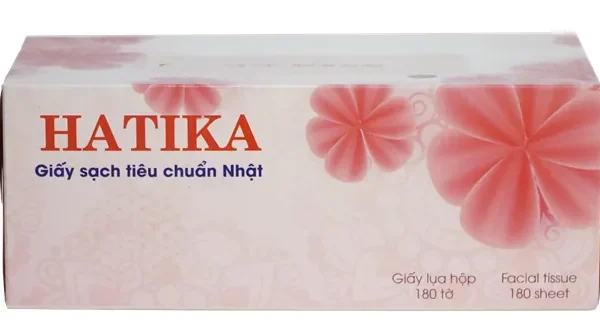 Hộp khăn giấy in logo Hatika