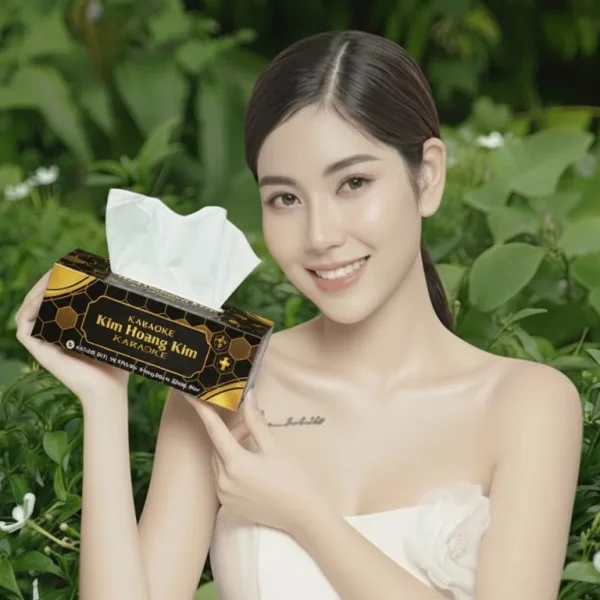 Hộp khăn giấy in logo cao cấp tông đen