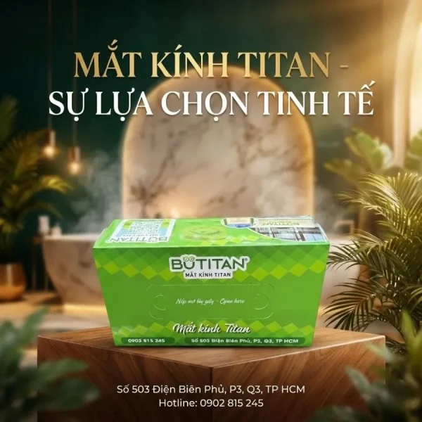 Hộp khăn giấy in logo chuỗi kính mắt Titan