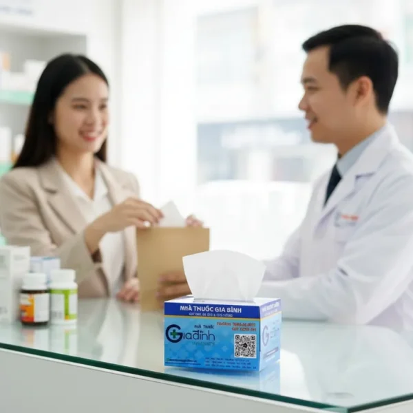 Hộp khăn giấy in logo ngành dược phẩm & y tế