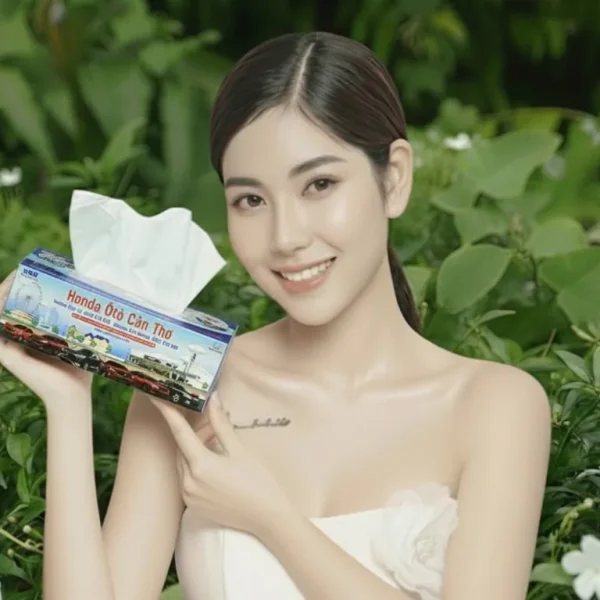 Hộp khăn giấy in logo làm quà tặng khách hàng