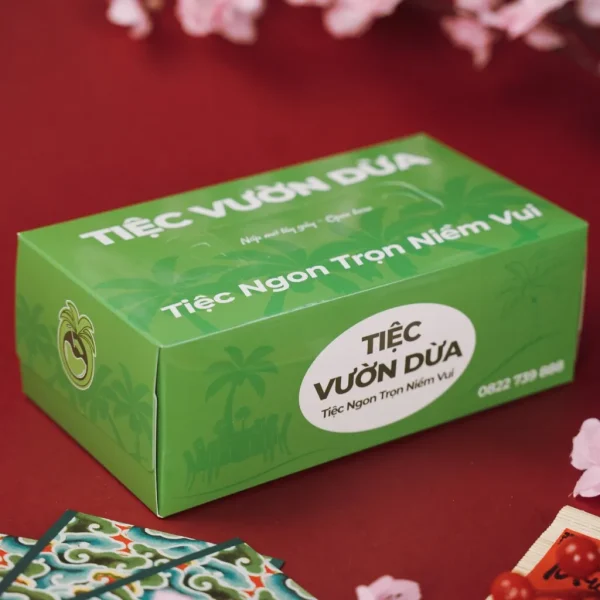 Hộp khăn giấy in logo cho chuỗi nhà hàng